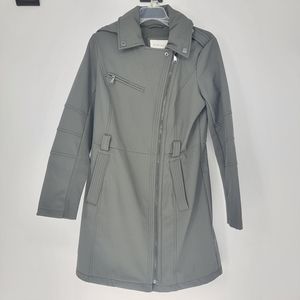 BCBGeneration Green Gray Coat with Wood and Fur Lining Small